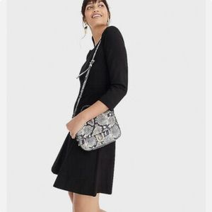 Size 6 black J. Crew fit and flare sheath boatneck dress